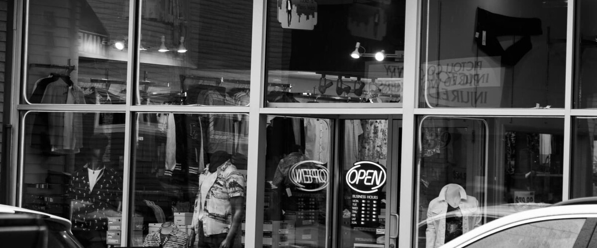 Ekim store front black and white